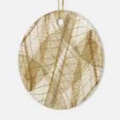 シュアクリームベージュレース葉ズ セラミックオーナメント (左)