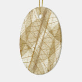 シュアクリームベージュレース葉ズ セラミックオーナメント (左)