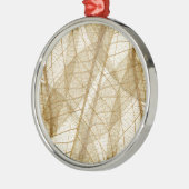 シュアクリームベージュレース葉ズ メタルオーナメント (左)