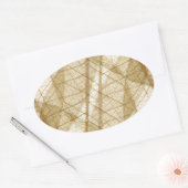 シュアクリームベージュレース葉ズ 楕円形シール (封筒)