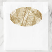 シュアクリームベージュレース葉ズ 楕円形シール (バッグ)