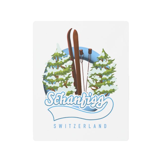 シュアニグ・スイスのスキーのポスター メタルプリント (正面)