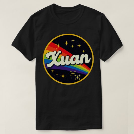 シュアンレインボーイン宇宙ヴィンテージスタイル Tシャツ (デザイン正面)