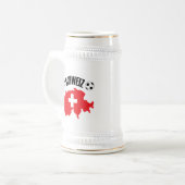 シュウィズフスボールスイスの地図 ビールジョッキ (正面左)