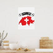 シュウィズフスボールスイスの地図 ポスター (キッチン)