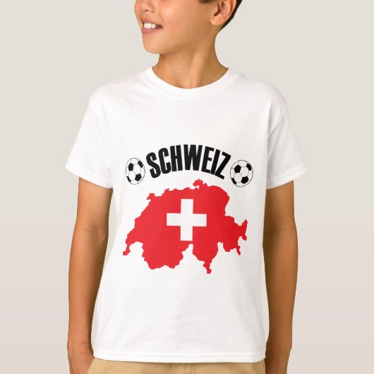 シュウィズフスボールスイスの地図 Tシャツ (正面)