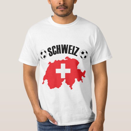 シュウィズフスボールスイスの地図 Tシャツ (正面)