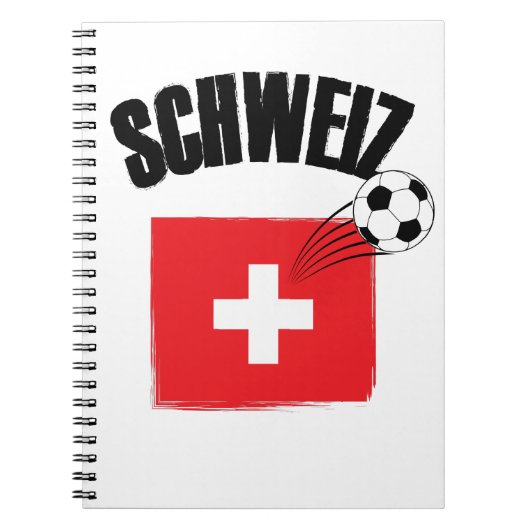 シュウィズ・フスボール・スイス・サッカー国旗 ノートブック (正面)