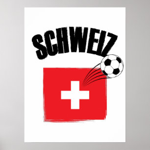 シュウィズ・フスボール・スイス・サッカー国旗 ポスター