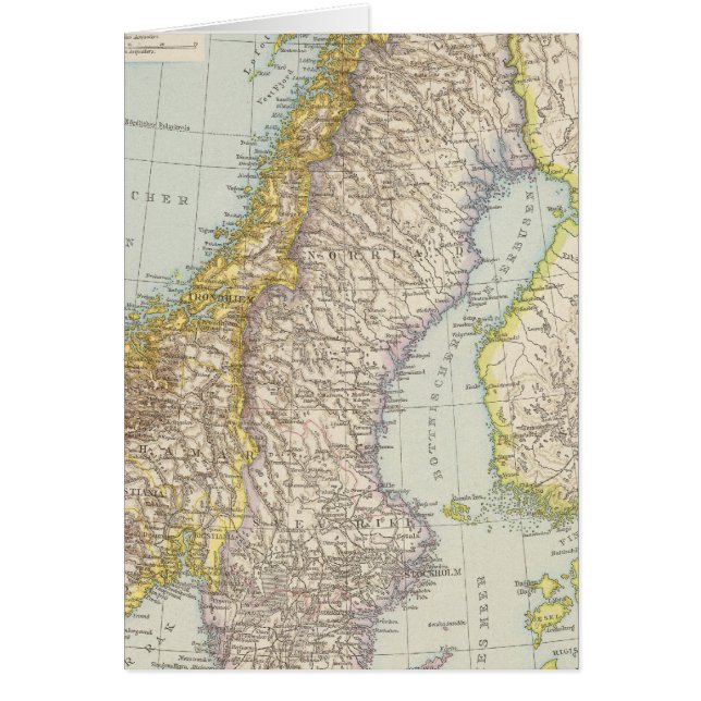 シュウェデン，ノルウェーの地図 – スウェーデンとノルウェーの地図 (正面)