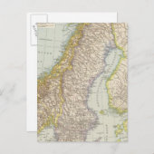 シュウェデン,ノルウェーの地図 – スウェーデンとノルウェーの地図 ポストカード (正面/裏面)