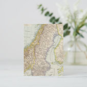 シュウェデン,ノルウェーの地図 – スウェーデンとノルウェーの地図 ポストカード (スタンド正面)