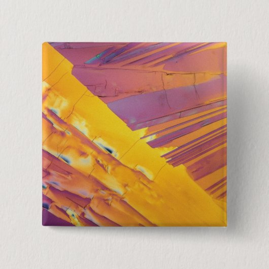 シュウ酸の水晶 缶バッジ (正面)