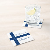 シュオメン・カンサルリスパイヴァ・フィンランド国旗 スクエアペーパーコースター (インサイチュ)