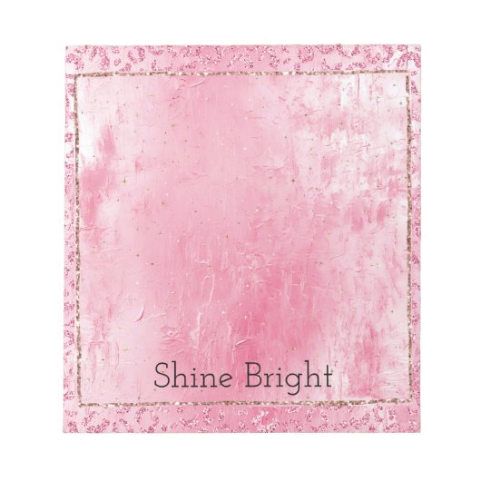 シュガーかわいらしピガーリーンクグリッターヒョウ ノートパッド (正面)