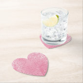 シュガーかわいらしピガーリーンクグリッターヒョウ ペーパーコースター (インサイチュ)