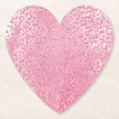 シュガーかわいらしピガーリーンクグリッターヒョウ ペーパーコースター (正面)