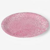 シュガーかわいらしピガーリーンクグリッターヒョウ ペーパープレート (アングル)