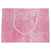 シュガーかわいらしピガーリーンクグリッターヒョウ ラージペーパーバッグ (正面)