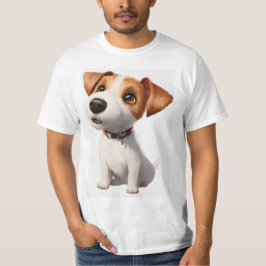 "シュガーアップのブリス：愛らしい犬のステッカーTee" Tシャツ