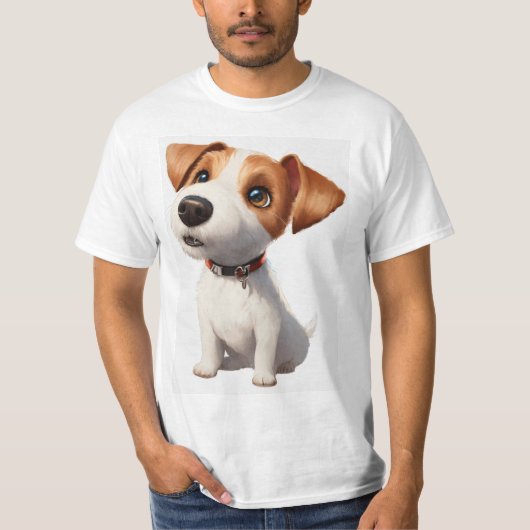 "シュガーアップのブリス:愛らしい犬のステッカーTee" Tシャツ (正面)