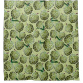 シュガーアップルウォーター色 |緑 シャワーカーテン (正面)