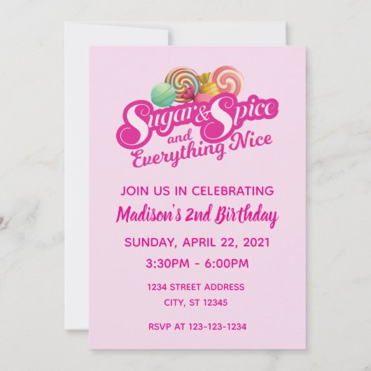 シュガーアンドスパイスの招待状 招待状 (裏面)