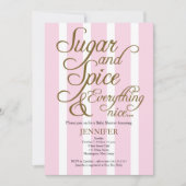シュガーアンドスパイスピンクベイビーシャワー招待状 招待状 (正面)
