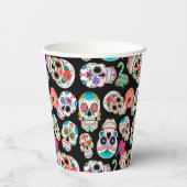 シュガーカラフルスカルオンブラックハロウィーン 紙コップ (裏面)