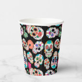 シュガーカラフルスカルオンブラックハロウィーン 紙コップ (右)