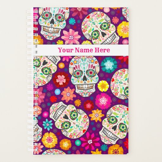 シュガーカラフルスカルフィエスタオンパープル プランナー手帳 (正面)