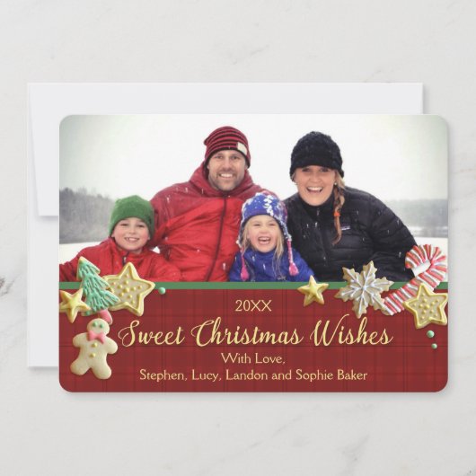 シュガークッキーのクリスマスレッドプレイドカスタムカード シーズンカード (正面)