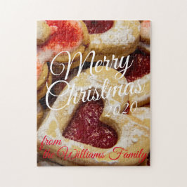 シュガークリスマスクッキーハート形レッドフォト ジグソーパズル