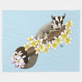 シュガーグライダーかわいいフローラ フリースブランケット (正面(横))