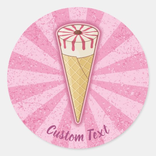 シュガーコーンアイスクリーム ラウンドシール (正面)