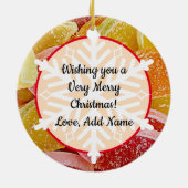 シュガージェリーキャンディーズリアルなフードクリスマス セラミックオーナメント (裏面)
