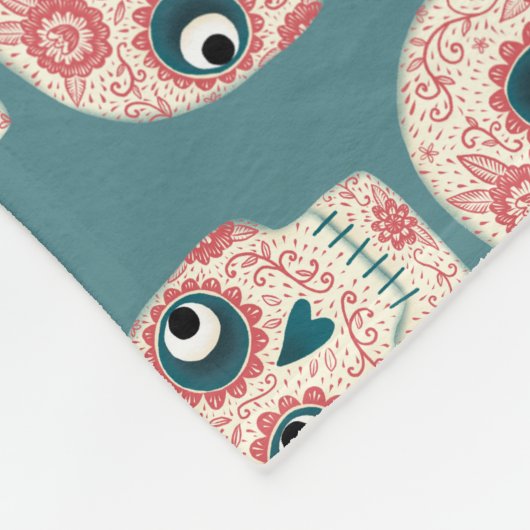 シュガースカルの日の死んだ緑 フリースブランケット (角)