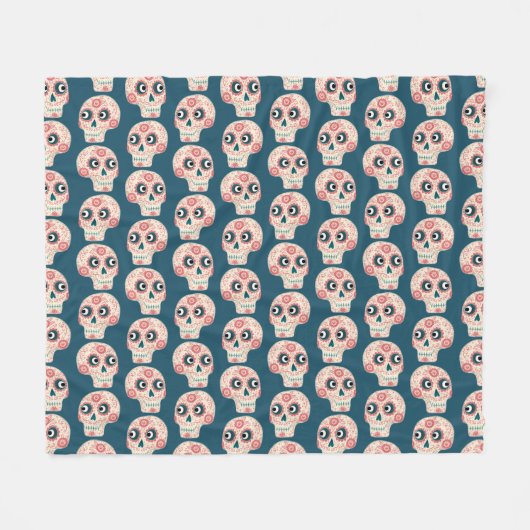 シュガースカルの日の死んだ闇 フリースブランケット (正面(横))