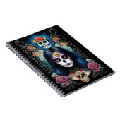 シュガースカルアートカラフル-スカルメイクアップ ノートブック (右側)