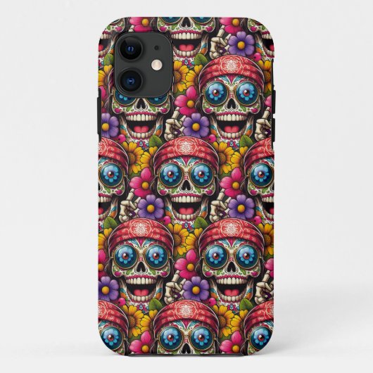シュガースカルアートカラフル – 融合ピースサイン Case-Mate iPhoneケース (裏面)