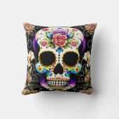 シュガースカルアートカラフル – 記憶 クッション (裏面)