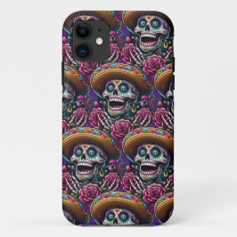 シュガースカルアートスケルトンソンブレロバラカラベラ iPhone 11 ケース