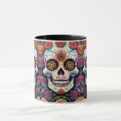 シュガースカルアートディアデロスミュートスフローラスカル マグカップ (中央)