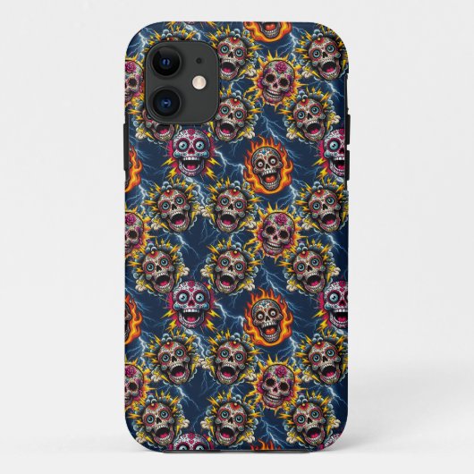 シュガースカルアート – デイオブザデッド稲妻 Case-Mate iPhoneケース (裏面)