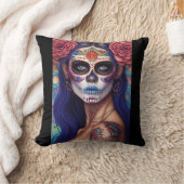 シュガースカルアート – バラとレヴェリー クッション (ブランケット)