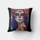 シュガースカルアート – バラとレヴェリー クッション (裏面)