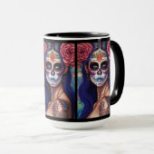 シュガースカルアート – バラとレヴェリー マグカップ (正面右)