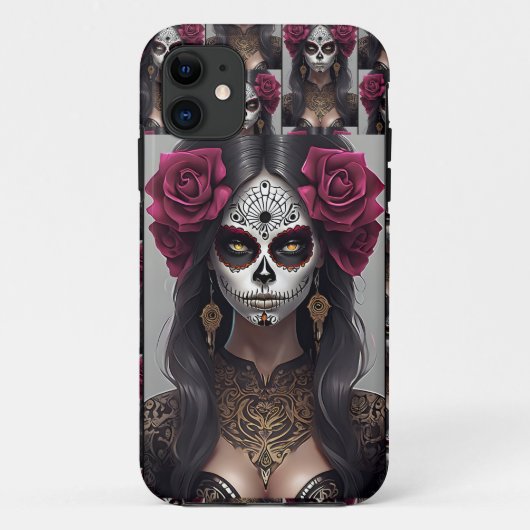 シュガースカルアート – バラとレヴェリー Case-Mate iPhoneケース (裏面)