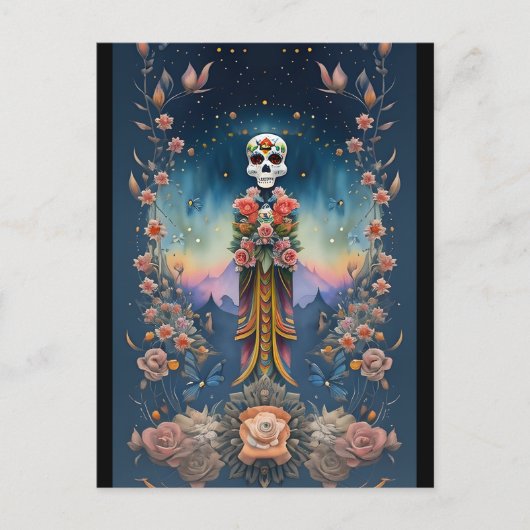 シュガースカルアート – フェスティバルの日の死 ポストカード (正面)