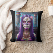 シュガースカルアート – ヴィヴィヴィッドビジョン クッション (ブランケット)